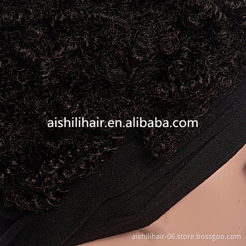 Aishili wholesale afro curly wig with headband attached wig grip headband wig for black women